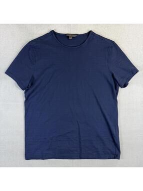 John Varvatos T Shirt Mens Medium Blue Pima Cotton Slub Crew Neck Basic Tee